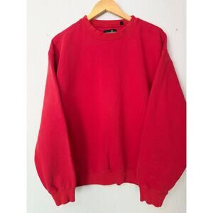 Vintage Oversized Sweatshirt by Evergreen Cozy Soft Retro Red Cotton Mens Large